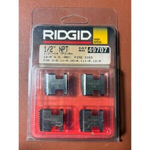 Ridgid 49707 1/2" -14 NPT High Speed Alloy Steel Pipe Threading Dies